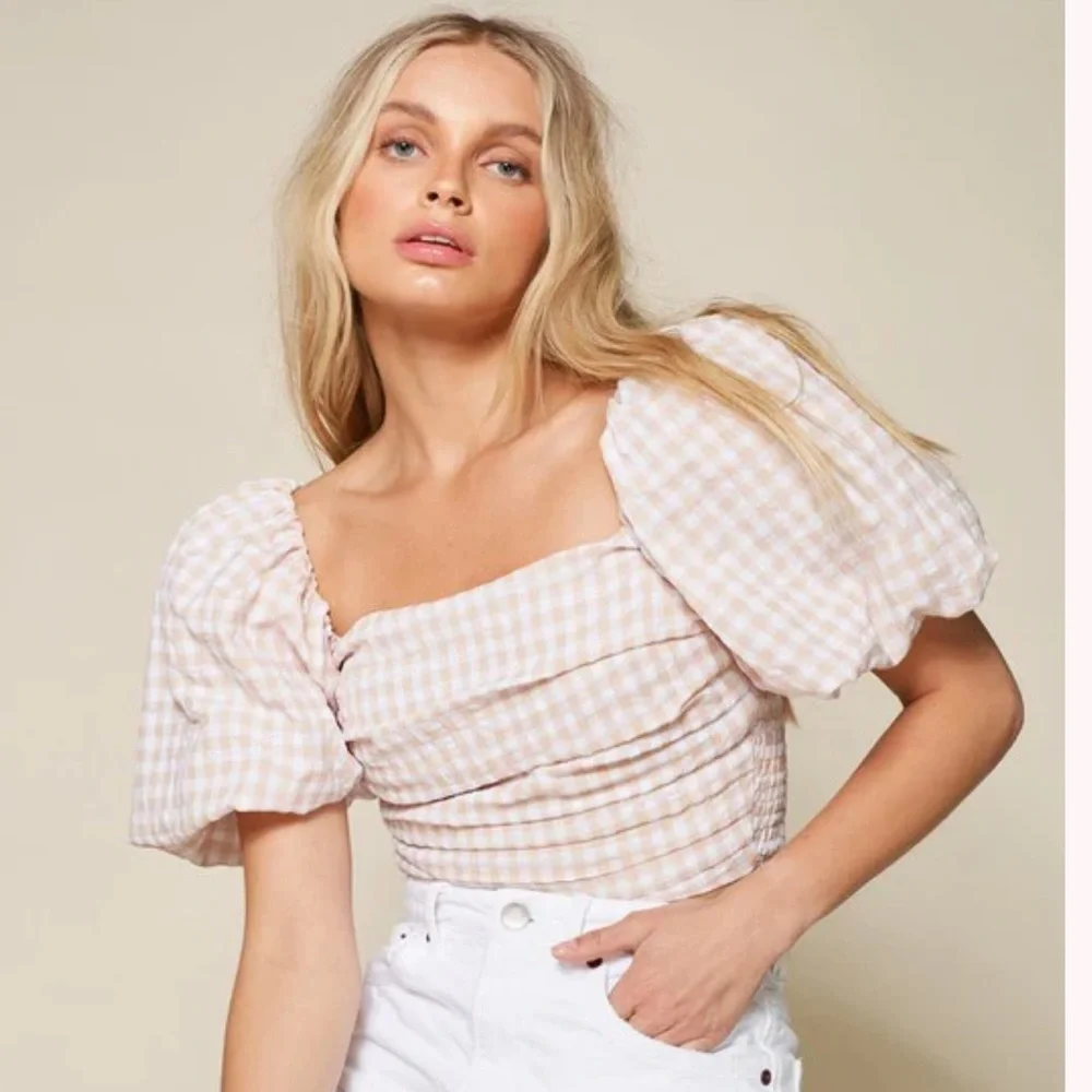 BB Dakota Pink & White Gingham Crop Top - Picture 6 of 8